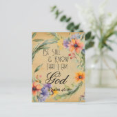 詩篇46:10聖書の聖句 ポストカード (スタンド正面)