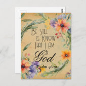 詩篇46:10聖書の聖句 ポストカード (正面/裏面)