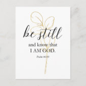 詩篇46:10金ゴールドユーカリ聖句 ポストカード (正面)