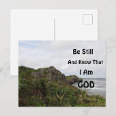 詩篇46:10 オーシャンビュー カスタム テキスト クリスチャン ポストカード (正面/裏面)