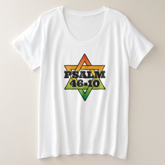 詩篇46:10 女性用プラスサイズTシャツ プラスサイズTシャツ (デザイン正面)