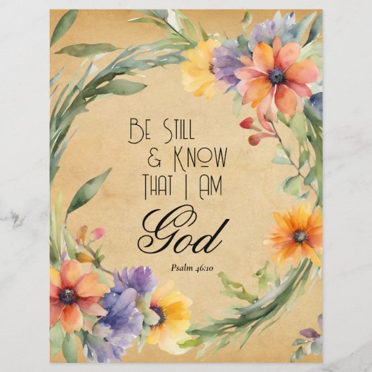 詩篇46:10 聖書の詩 チラシ (正面)