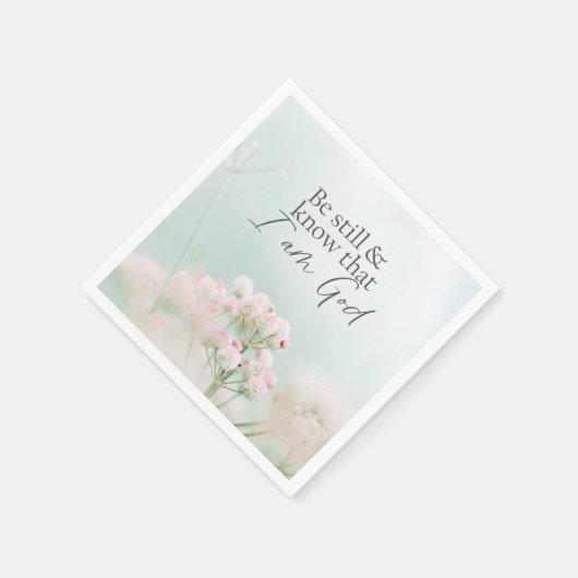 詩篇46:10  静かでなさい、わたしは神であることを知りなさい 聖書の名言 スタンダードカクテルナプキン (角)