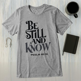 詩篇46:10 静かなる心 キリスト教 トライブレンドTシャツ