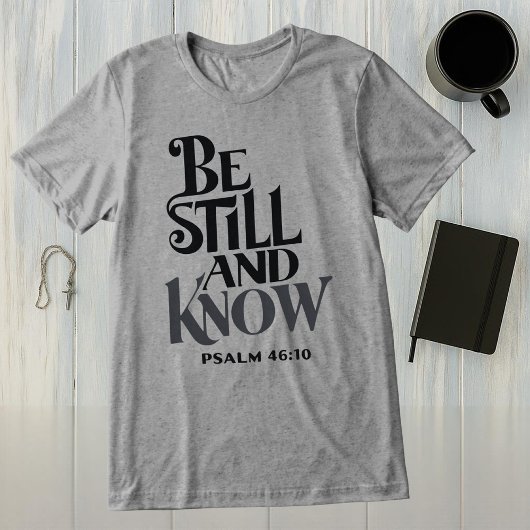 詩篇46:10 静かなる心 キリスト教 トライブレンドTシャツ