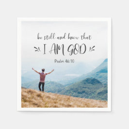 詩篇46:10 静かにして、わたしが神であることを知れ スタンダードカクテルナプキン