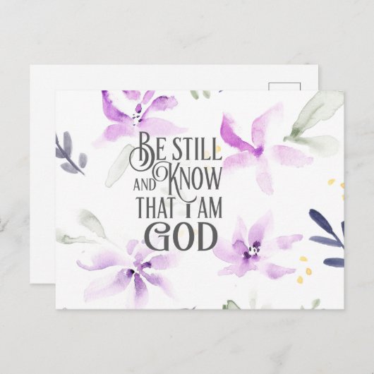詩篇46:10 静かにして、わたしが神であることを知れ ポストカード (正面/裏面)