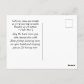 詩篇46:1 神は私たちの避難所であり、力である聖書 ポストカード (裏面)