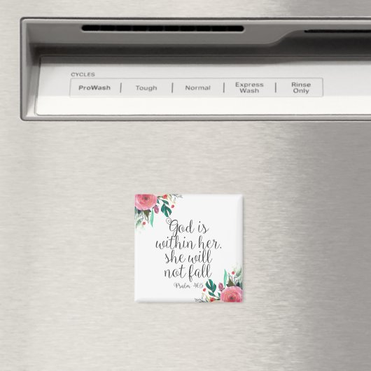 詩篇46:5神は彼女の内にあり、女の子の聖書の聖なる書物、 経典 マグネット (インサイチュ (食洗機))