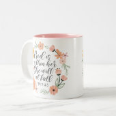 詩篇46:5神は彼女の内にあり、彼女は秋しない ツートーンマグカップ (正面左)