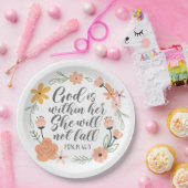 詩篇46:5神は彼女の内にあり、彼女は秋しない ペーパープレート (パーティー)