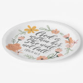 詩篇46:5神は彼女の内にあり、彼女は秋しない ペーパープレート (アングル)