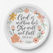 詩篇46:5神は彼女の内にあり、彼女は秋しない ペーパープレート (正面)