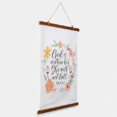 詩篇46:5神は彼女の内にあり、彼女は秋しない 吊り下げ型タペストリー (傾斜あり)