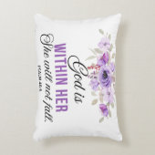 詩篇46:5神は彼女の聖なる書物、 経典の花の中にある アクセントクッション (正面(垂直))