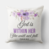 詩篇46:5神は彼女の聖なる書物、 経典の花の中にある クッション (正面)