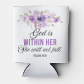 詩篇46:5神は彼女の聖なる書物、 経典の花の中にある 缶クーラー (正面)