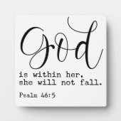 詩篇46:5神は彼女の聖書の聖なる書物、 経典の中にある フォトプラーク (正面)