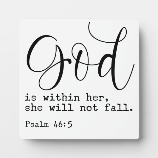 詩篇46:5神は彼女の聖書の聖なる書物、 経典の中にある フォトプラーク (正面)