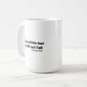 詩篇46:5神は聖書の聖句の中にある コーヒーマグカップ (正面左)