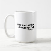 詩篇46:5神は聖書の聖句の中にある コーヒーマグカップ (左)