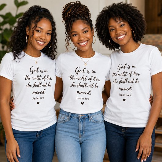 詩篇46:5 女性用Tシャツ キリスト教 Tシャツ