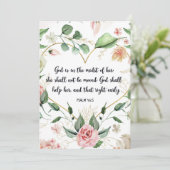 詩篇46:5、神は彼女の内にあり、聖なる書物、 経典芸術 招待状 (スタンド正面)