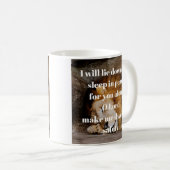 詩篇4:8落ち着いた聖書の聖句クリスチャン コーヒーマグカップ (正面右)