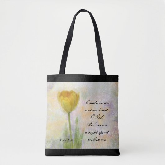 詩篇51:10私に神の清らかなハートを作れ トートバッグ (正面)