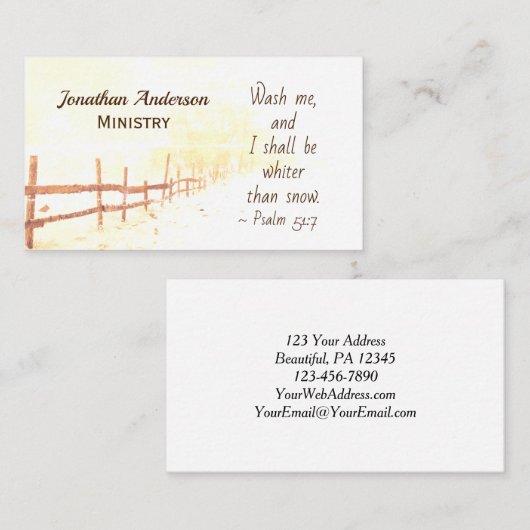 詩篇51:7わたしはわたしを洗い、わたしは雪よりも白くなる 名刺 (正面/裏面)