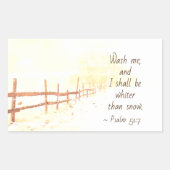 詩篇51:7わたしはわたしを洗い、わたしは雪よりも白くなる 長方形シール (正面)