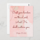 詩篇55の励ましの聖書の言葉 ポストカード (正面/裏面)