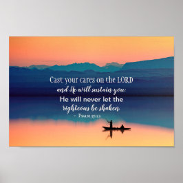 詩篇55:22主に気により投げなさい ポスター