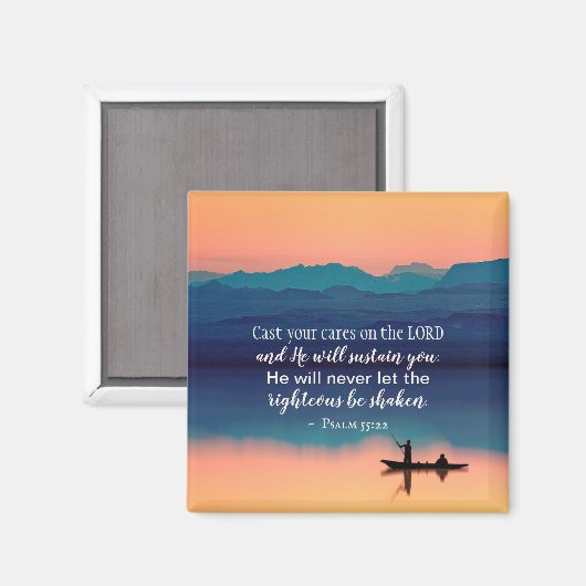 詩篇55:22主に気により投げなさい マグネット (正面/裏面)