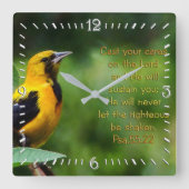 詩篇55:22 感動的 スクエア壁時計 (正面)