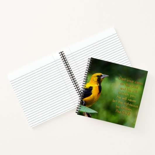 詩篇55:22 感動的 ノートブック (内部)