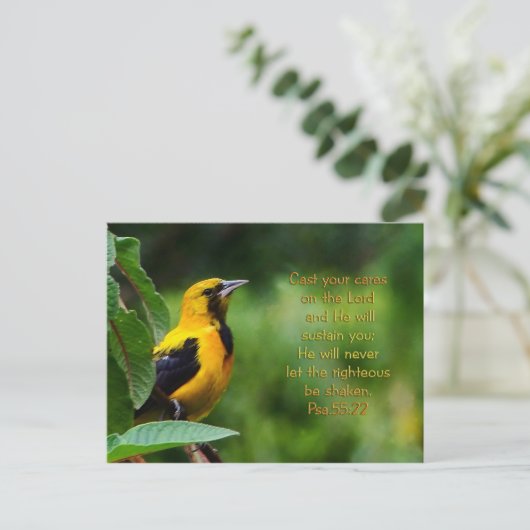 詩篇55:22 感動的 ポストカード (スタンド正面)