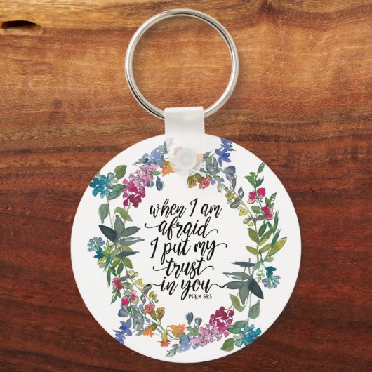 詩篇56:3わたしがあなたに信頼を置くのではないかと思う時 キーホルダー (裏面)