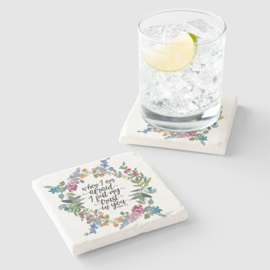 詩篇56:3わたしがあなたに信頼を置くのではないかと思う時 ストーンコースター (横)