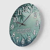 詩篇56:3わたしは聖書の聖句引用文に信頼を置く ラージ壁時計 (傾斜)