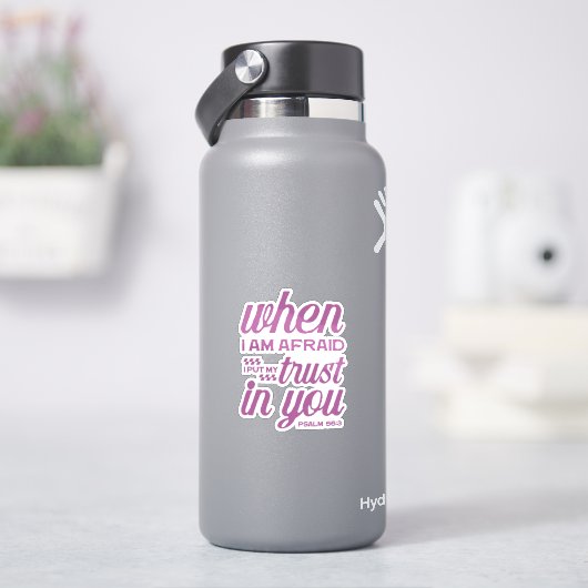 詩篇56:3聖書の聖句の信仰 シール (HydroFlask)