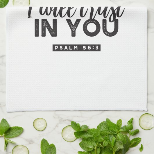 詩篇56:3聖書の聖句アート「わたしはあなたを信頼する」 キッチンタオル (折り畳み)