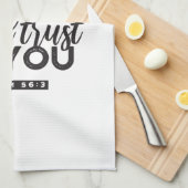 詩篇56:3聖書の聖句アート「わたしはあなたを信頼する」 キッチンタオル (四つ折り)