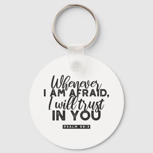 詩篇56:3聖書の聖句アート「わたしはあなたを信頼する」 キーホルダー (正面)