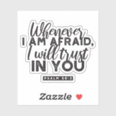 詩篇56:3聖書の聖句アート「わたしはあなたを信頼する」 シール (シート)