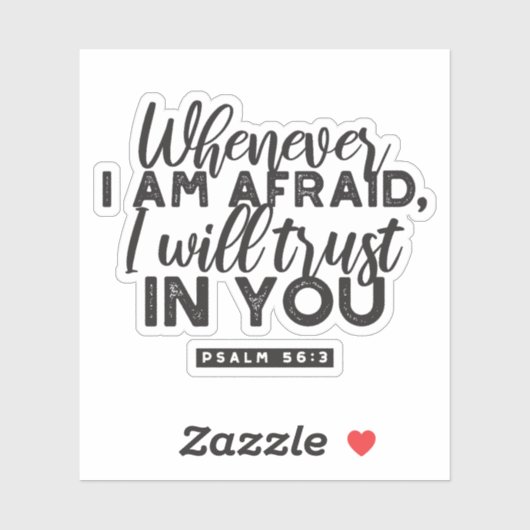 詩篇56:3聖書の聖句アート「わたしはあなたを信頼する」 シール (シート)