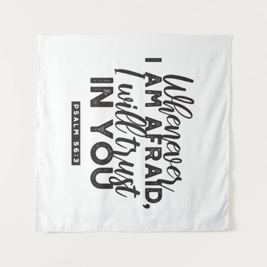 詩篇56:3聖書の聖句アート「わたしはあなたを信頼する」 タペストリー (正面(横))