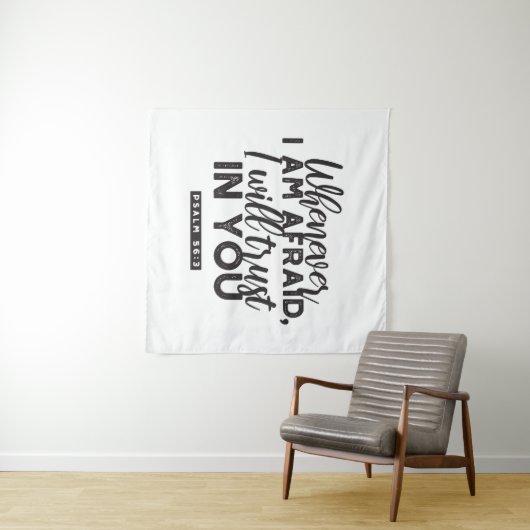 詩篇56:3聖書の聖句アート「わたしはあなたを信頼する」 タペストリー (インサイチュ(横))