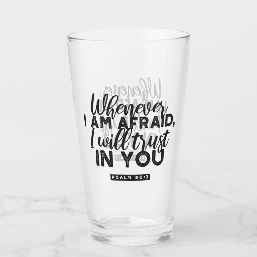 詩篇56:3聖書の聖句アート「わたしはあなたを信頼する」 タンブラーグラス (正面)
