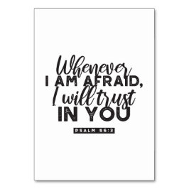 詩篇56:3聖書の聖句アート「わたしはあなたを信頼する」 テーブルナンバー